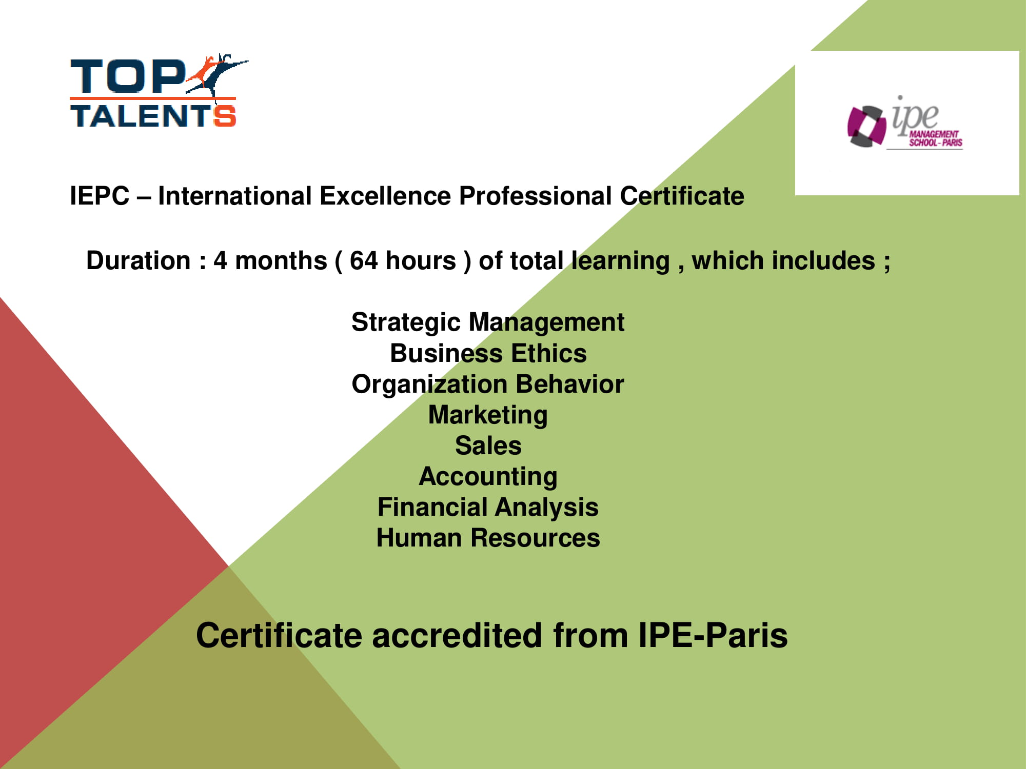 IEPC-International Excellence Professional Certificate